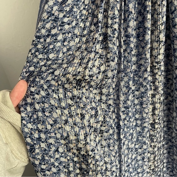 ULLA JOHNSON Augustine Floral Silk Blend Chiffon Boho Halter Maxi Dress Womens 4 - Picture 3 of 9